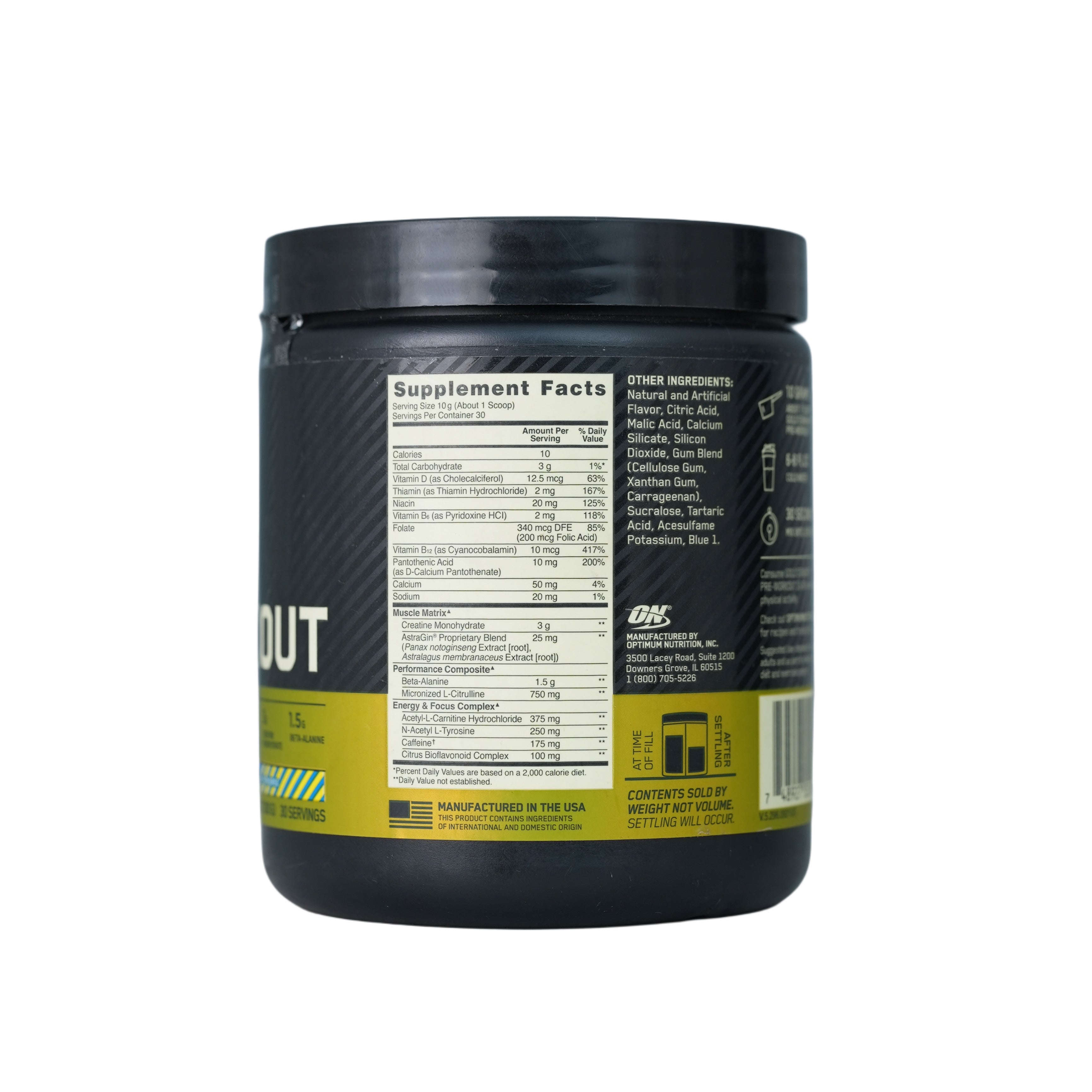 Optimum Nutrition Gold Standard Pre-Workout.-30Serv.-300G.-bluerry lemonde