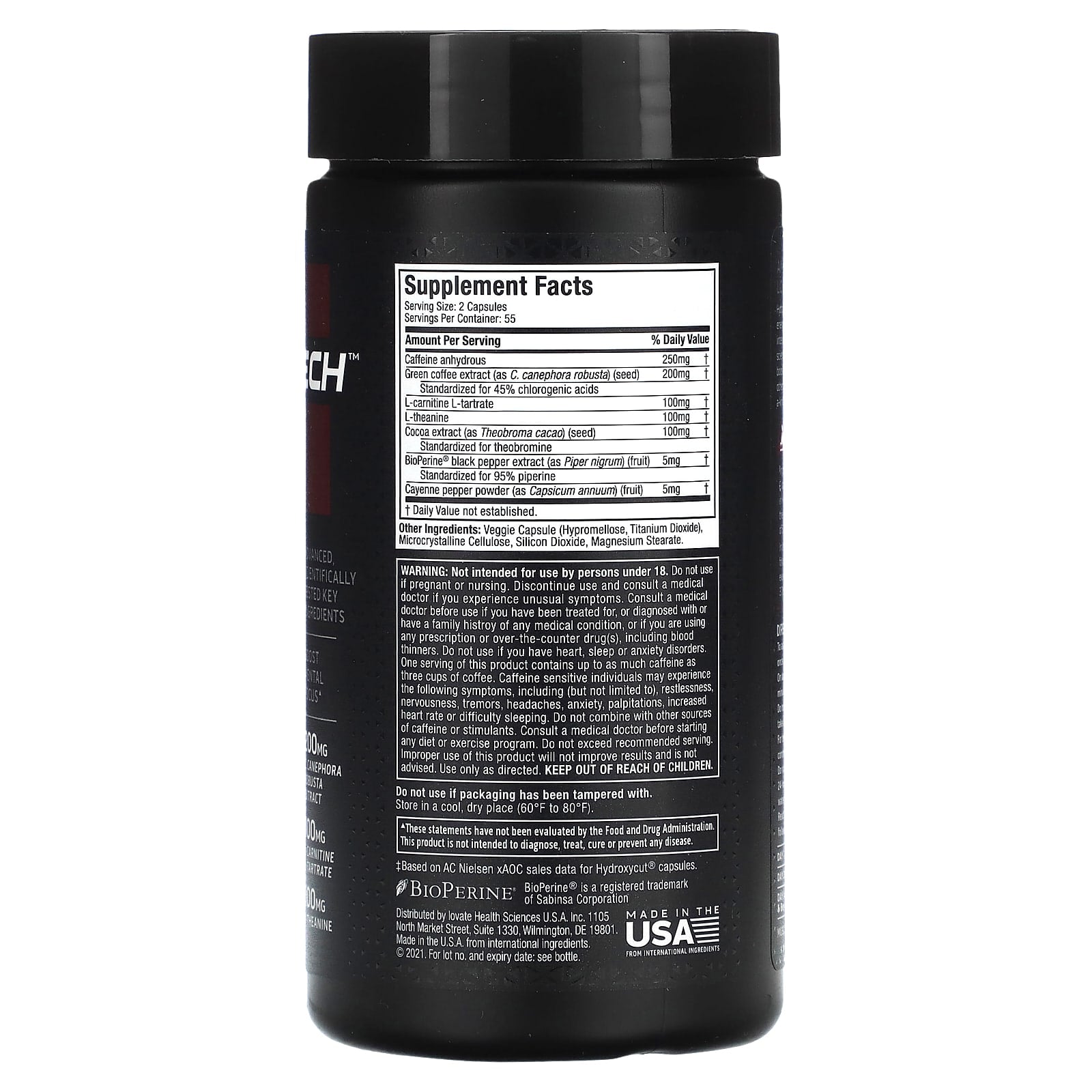 MuscleTech Hydroxycut Hardcore Elite-55Serv.-110Rapid Release Thermo Caps.