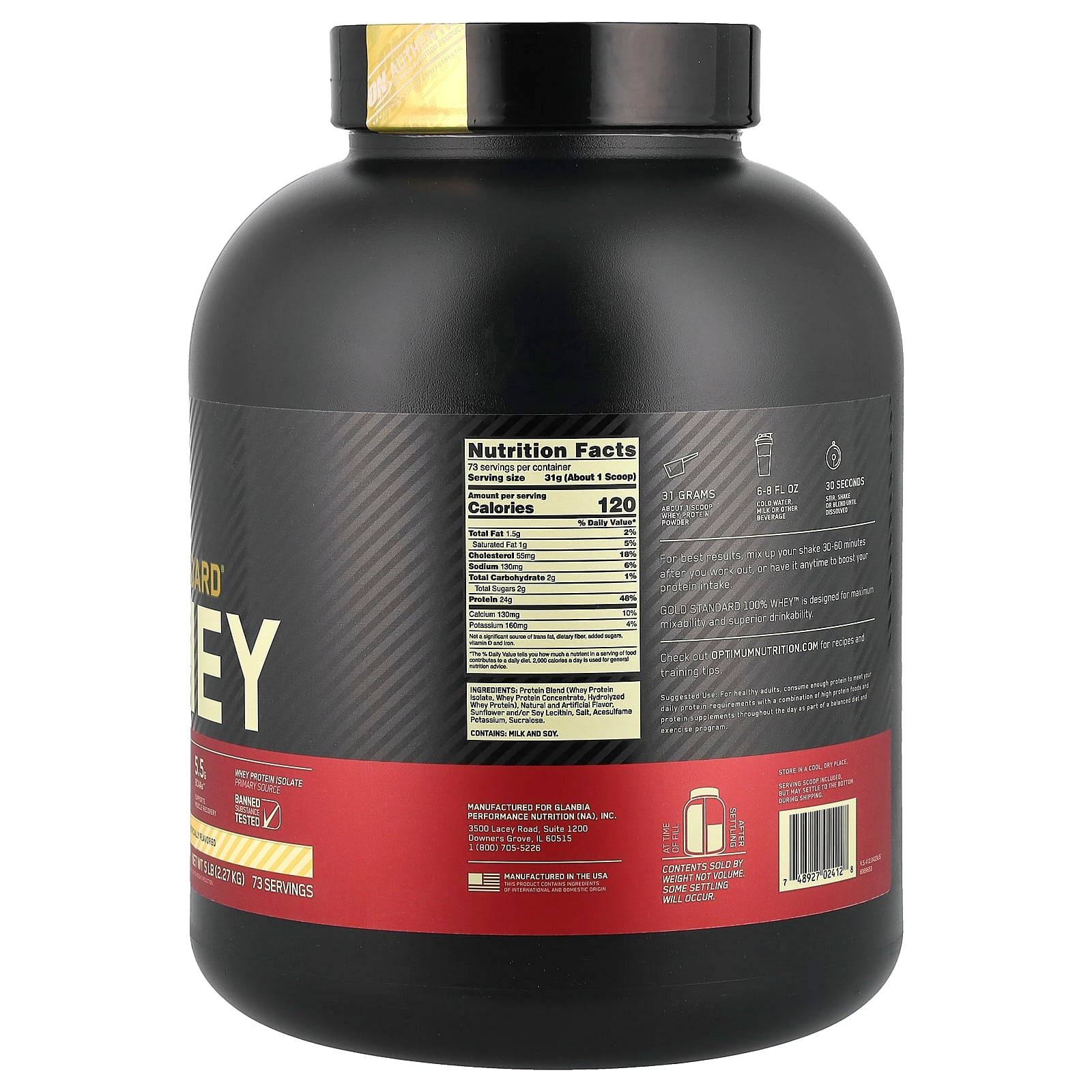 Optimum Nutrition Gold Standard 100% Whey 73 SERV. 2.27 KG