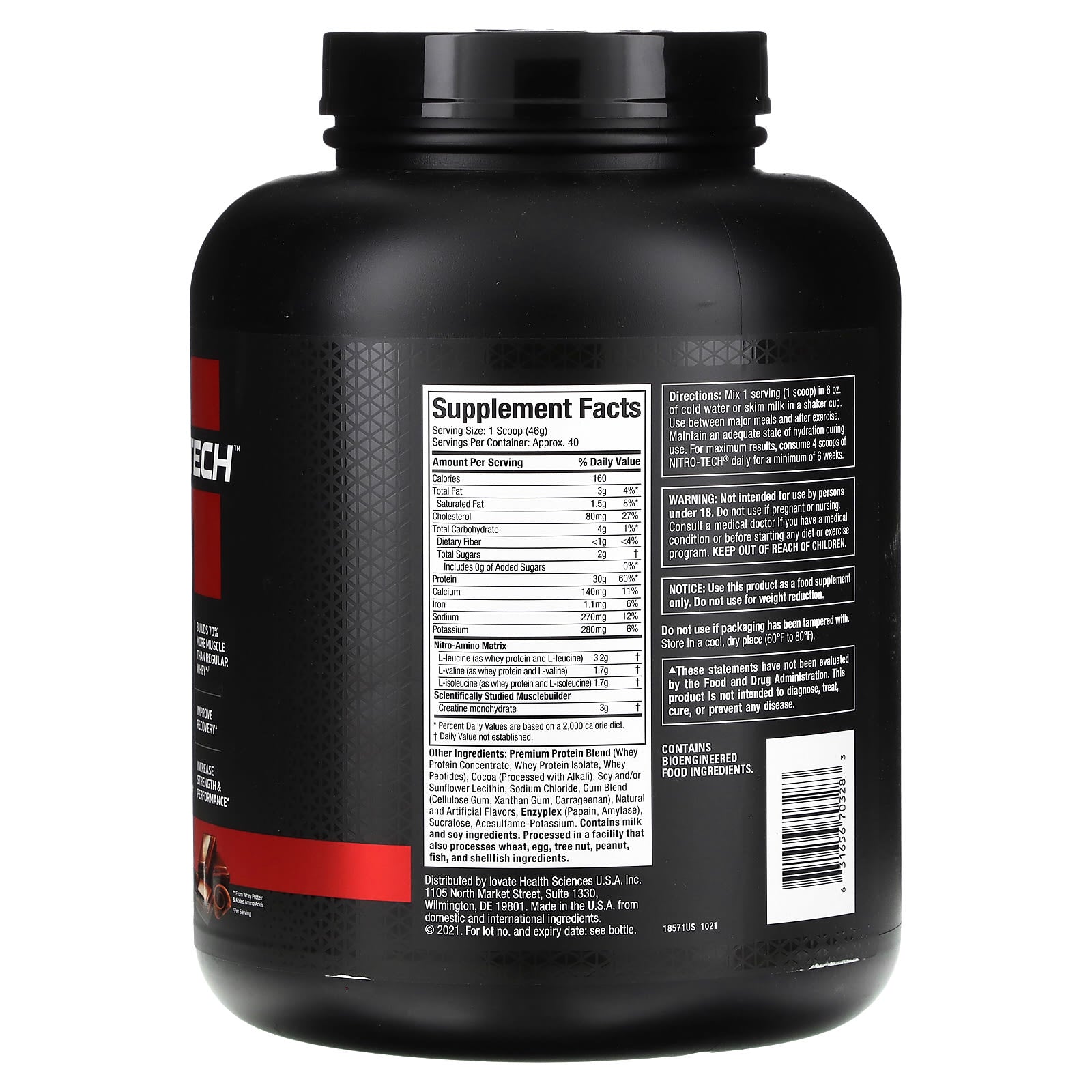Muscletech Nitrotech Whey Protein -40Serv.-1.81KG-Milk Chocolate