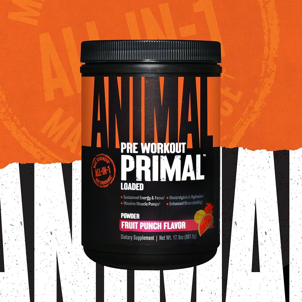 Universal Animal Primal Muscle Hydration + Preworkout Powder Fruit Punch 17.9 oz (507.5 gm)