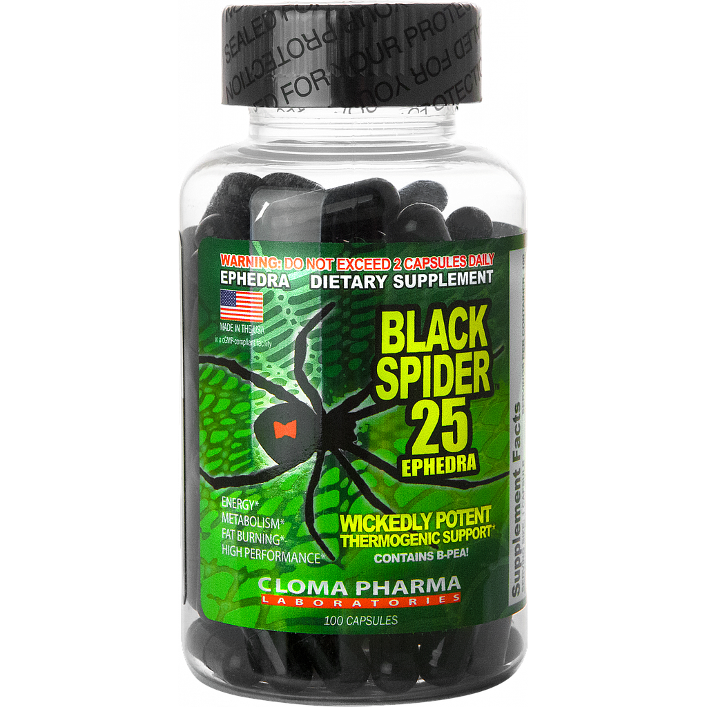 Cloma Pharma Black Spider 25 Ephedra-100Serv.-100Caps.