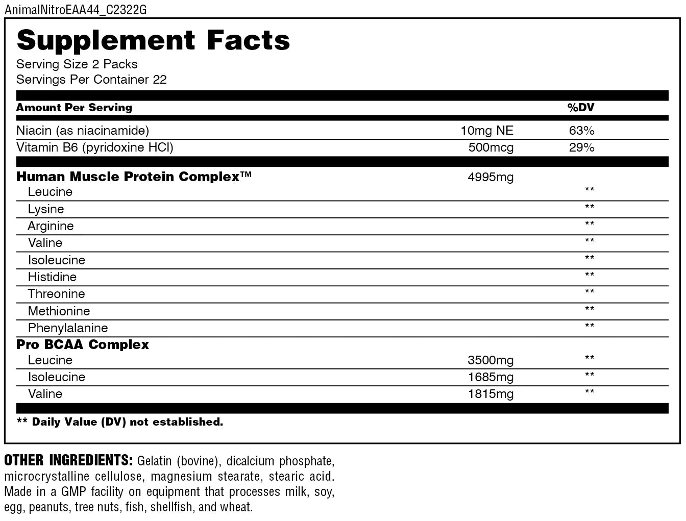 Universal Animal Nitro .-22Serv.-44pack