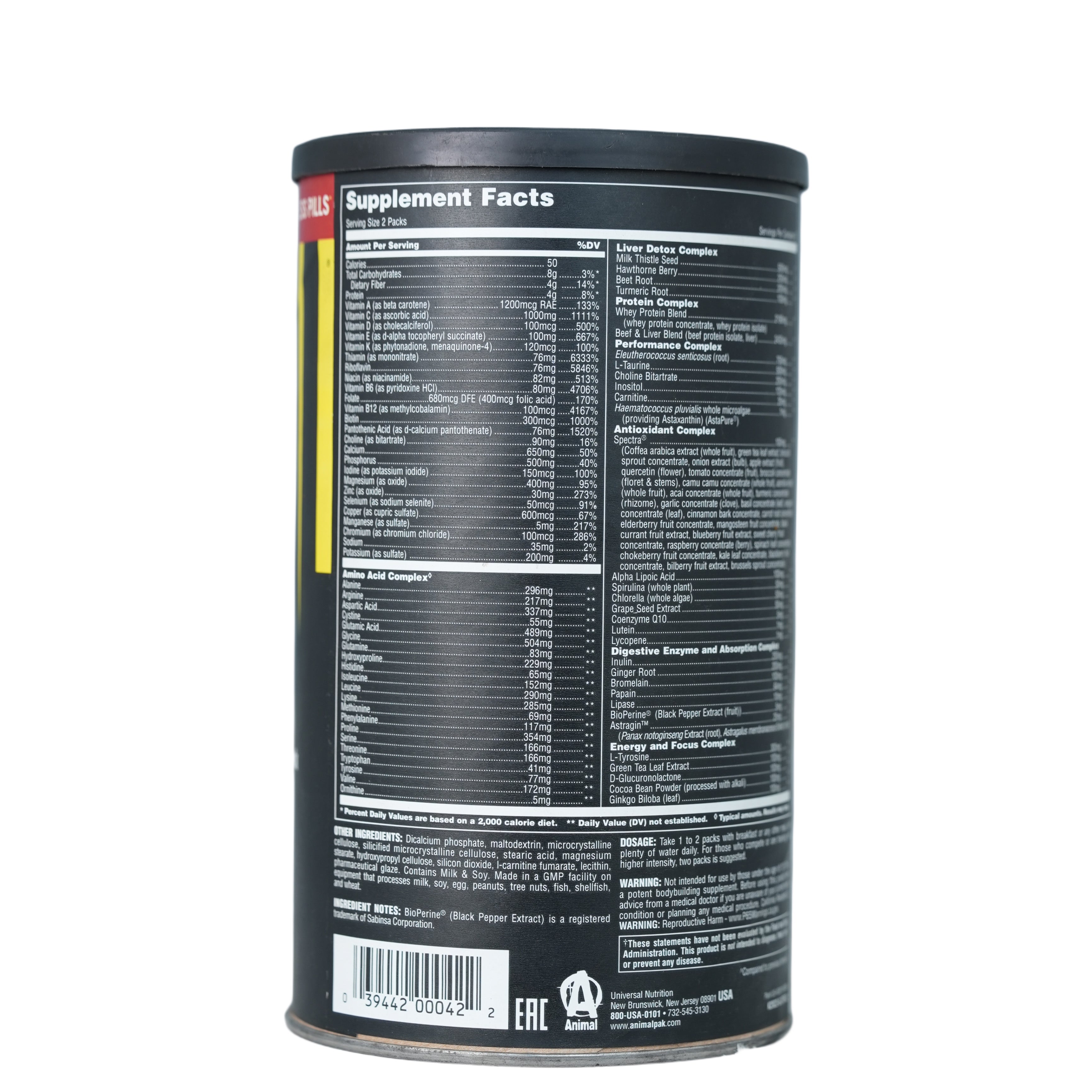 Universal Animal Pak-22Serv.-44Pack
