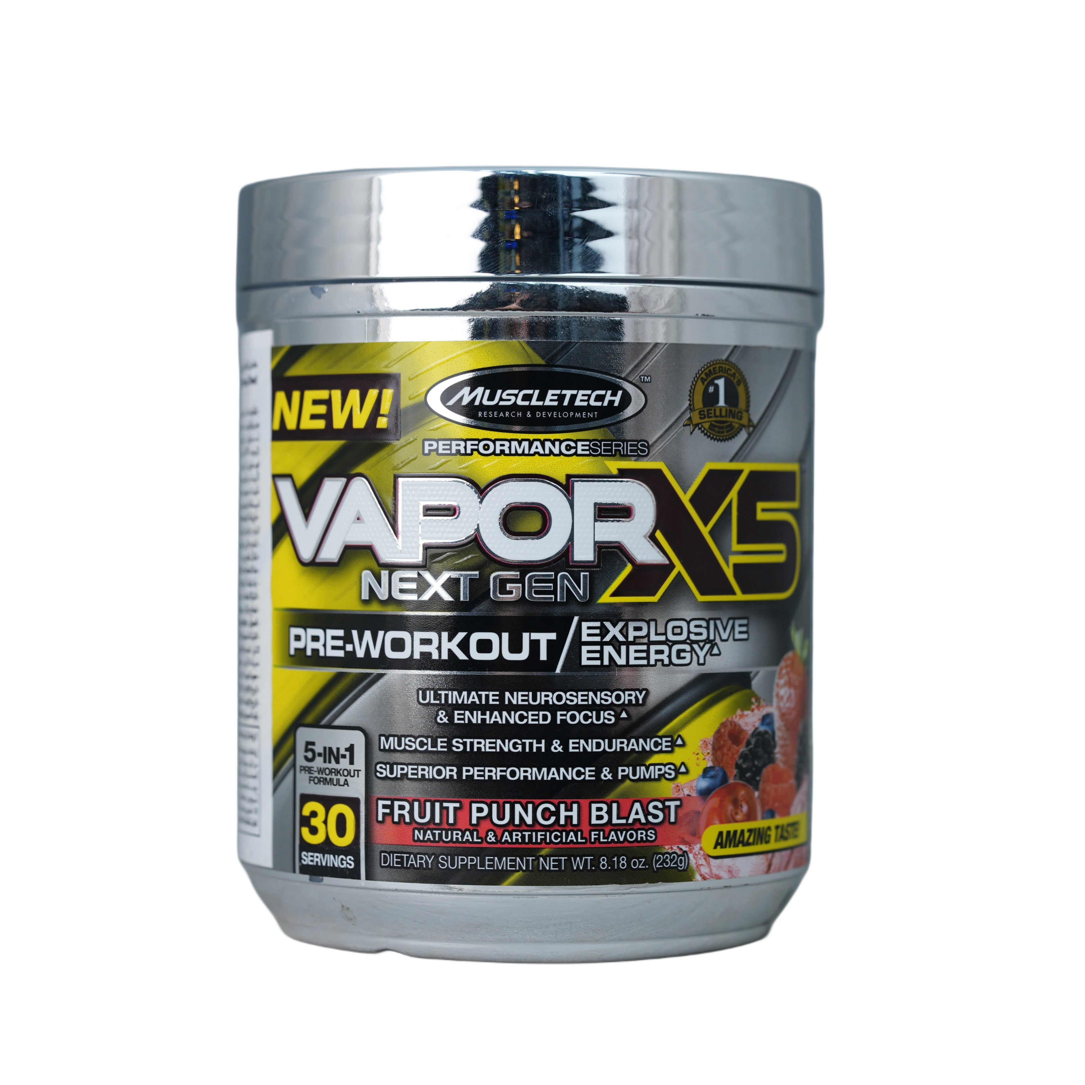 MuscleTech Vapor X5 Next Gen-30Serv.-232G-Fruit Punch Blast