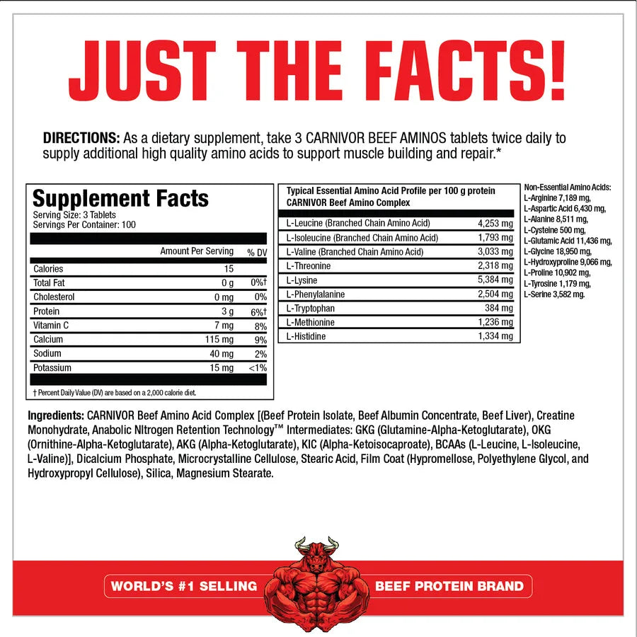 Musclemeds Carnivor Beef Aminos -300 Tablets