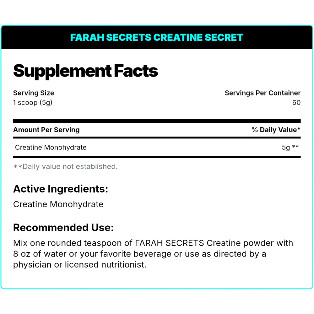 Farah Secret.-CREATINE SECRET.-60 Servings.-300g.