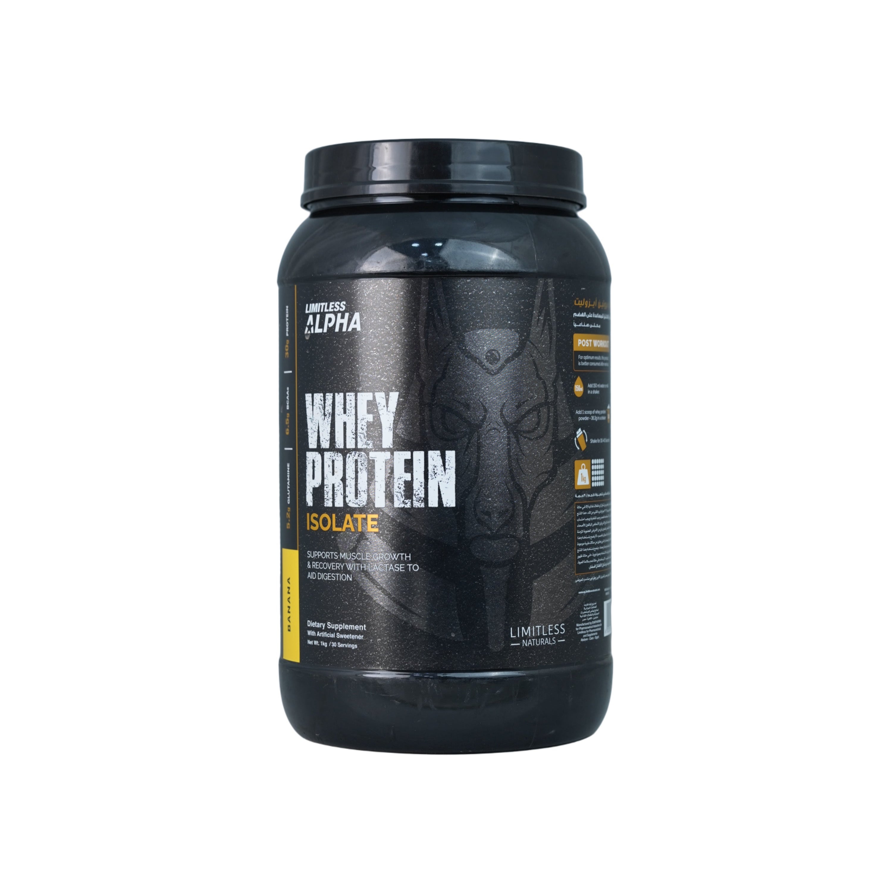 Limitless Alpha Whey Protein Isolate.-30Serv.-1Kg.-Banana