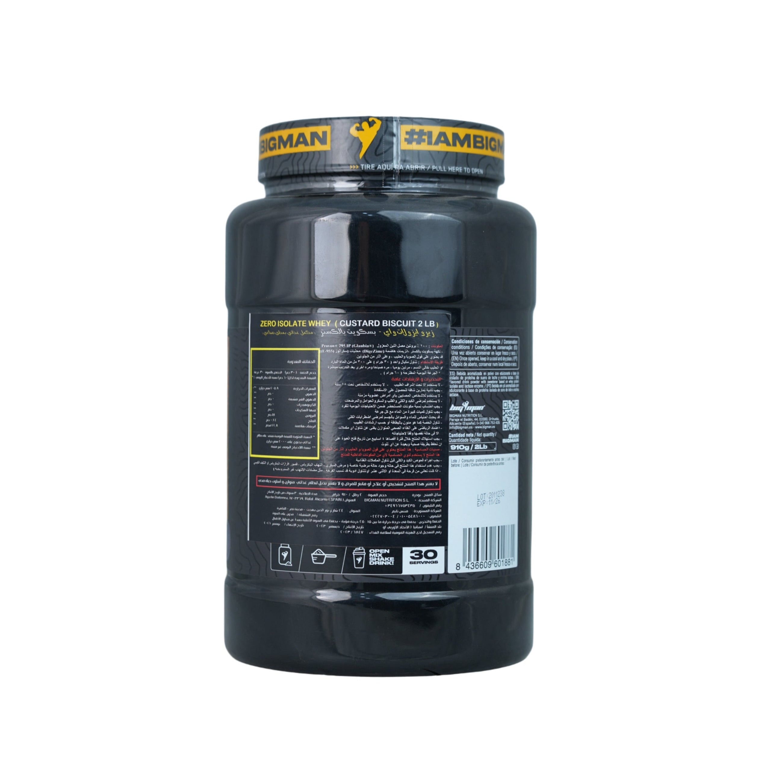 Big Man Zero Isolate whey-30serv.-1Kg.-Nutella Biscut