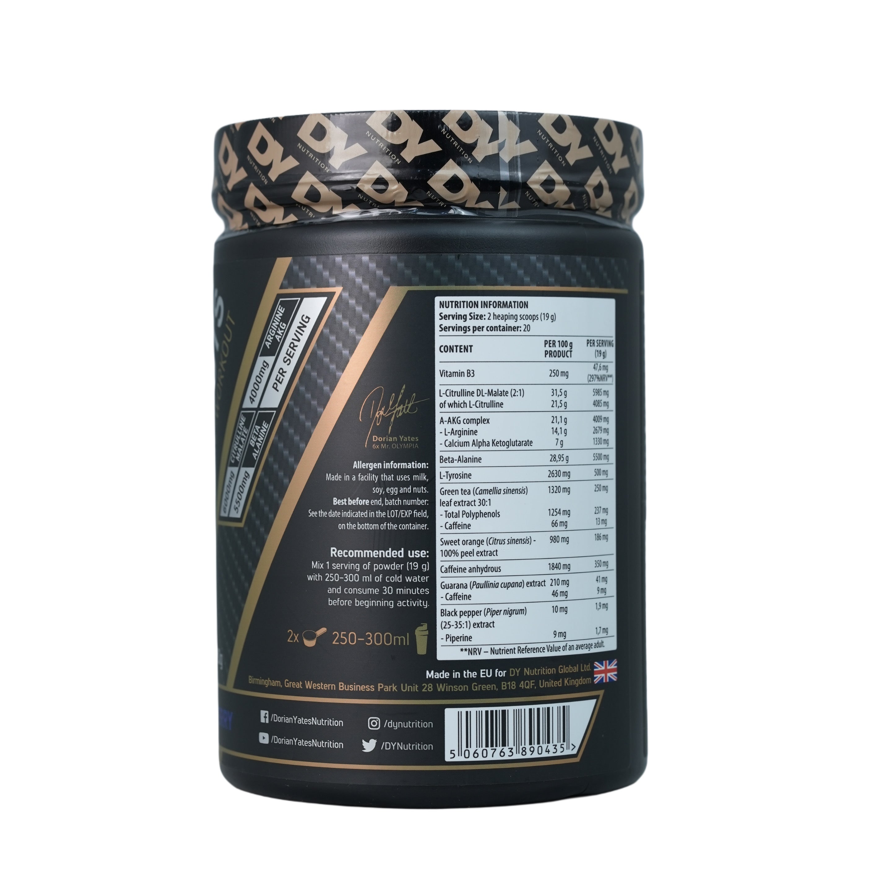 Dorian Yates Blood & guts-20 Serv.-380g