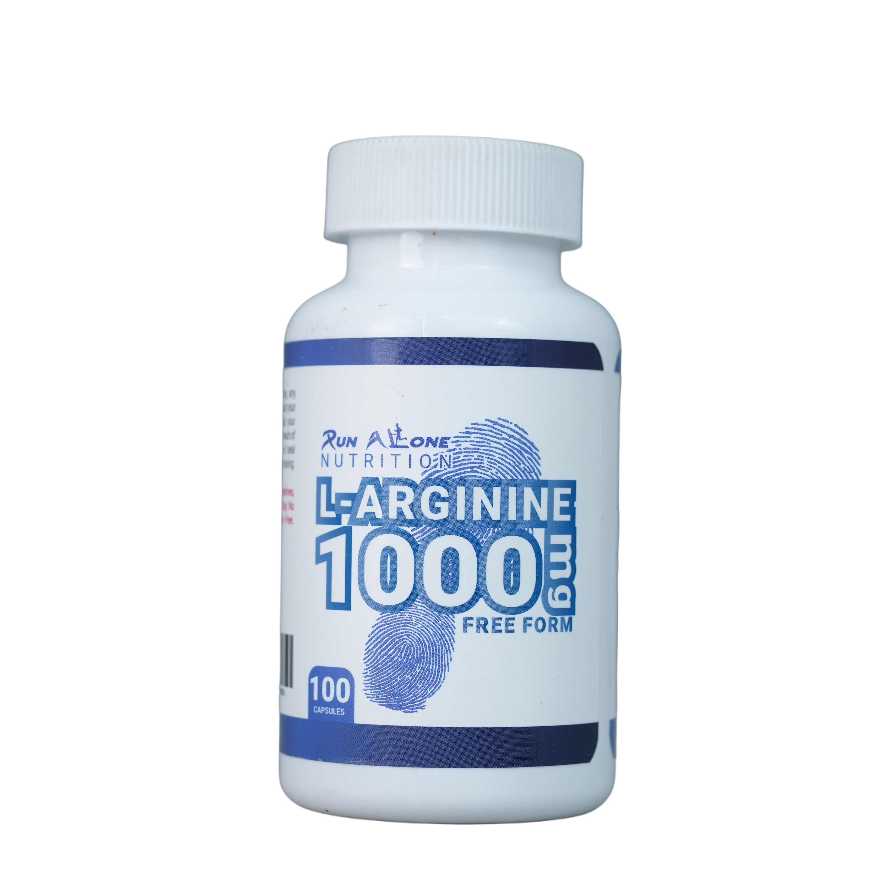 Run Alone Nutrition L-ARGININE 1000mg.-100Serv.-100Capsules