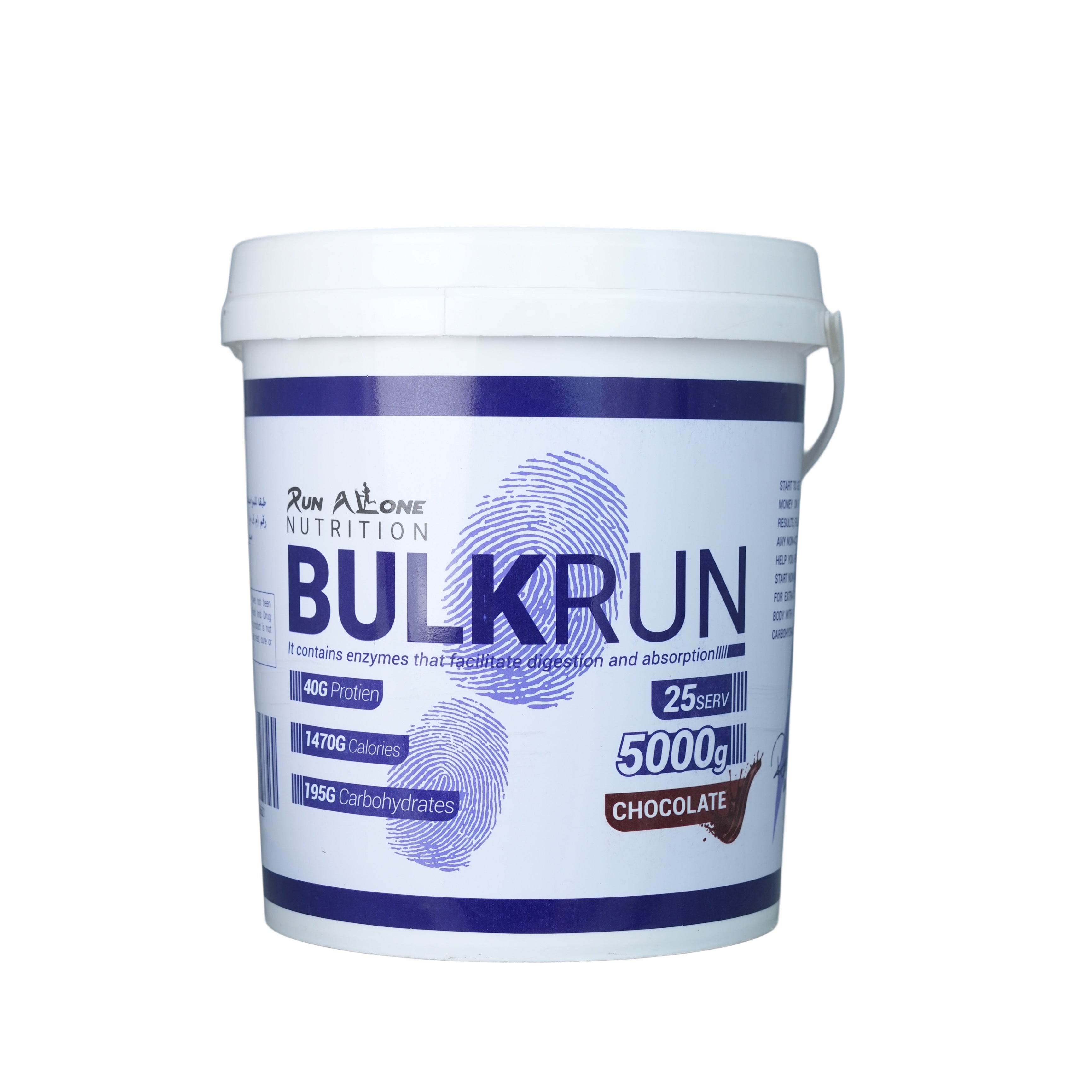 Run Alone Nutrition Bulk Run Mass Gainer-25Serv.-5Kg.-Chocolate