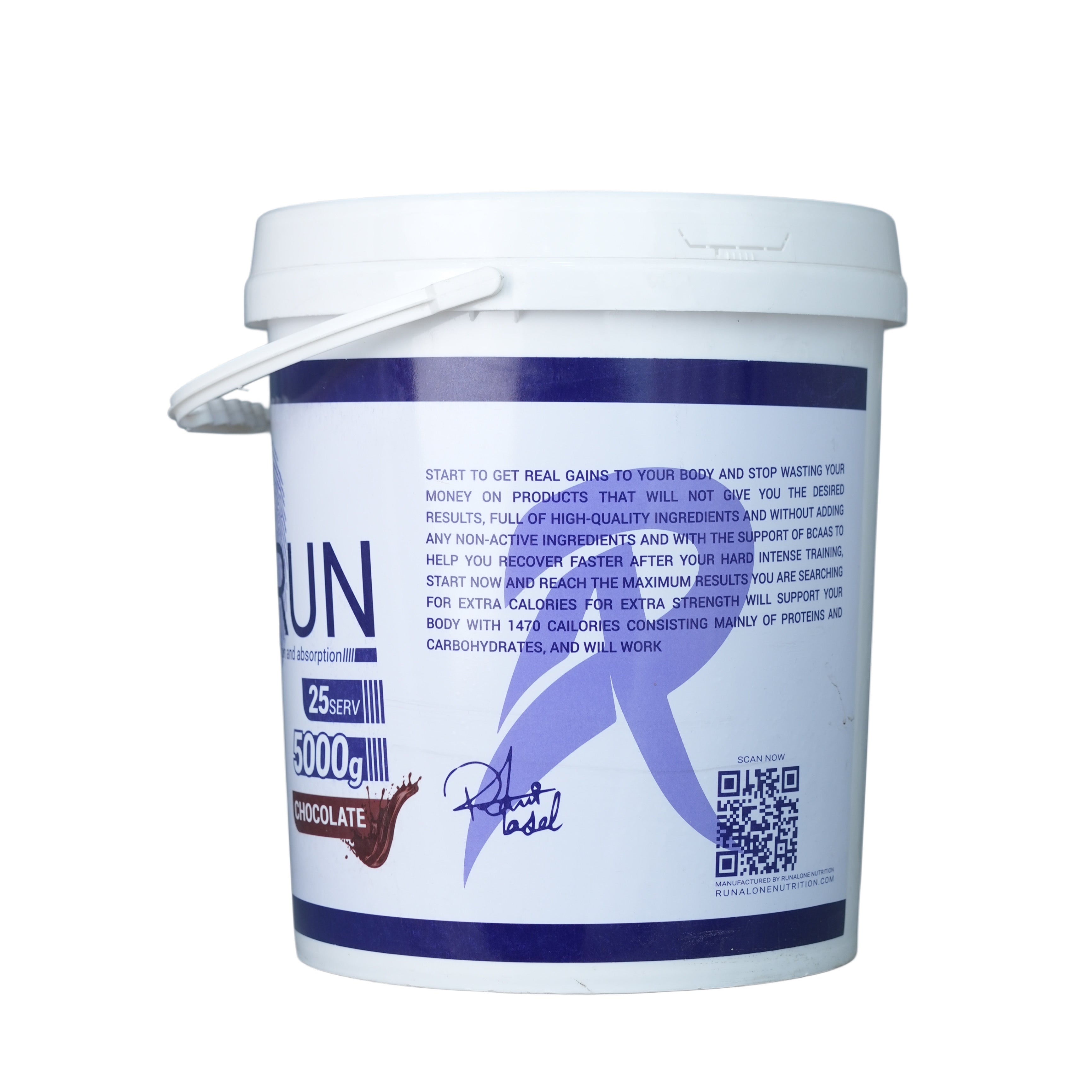 Run Alone Nutrition Bulk Run Mass Gainer-25Serv.-5Kg.-Chocolate
