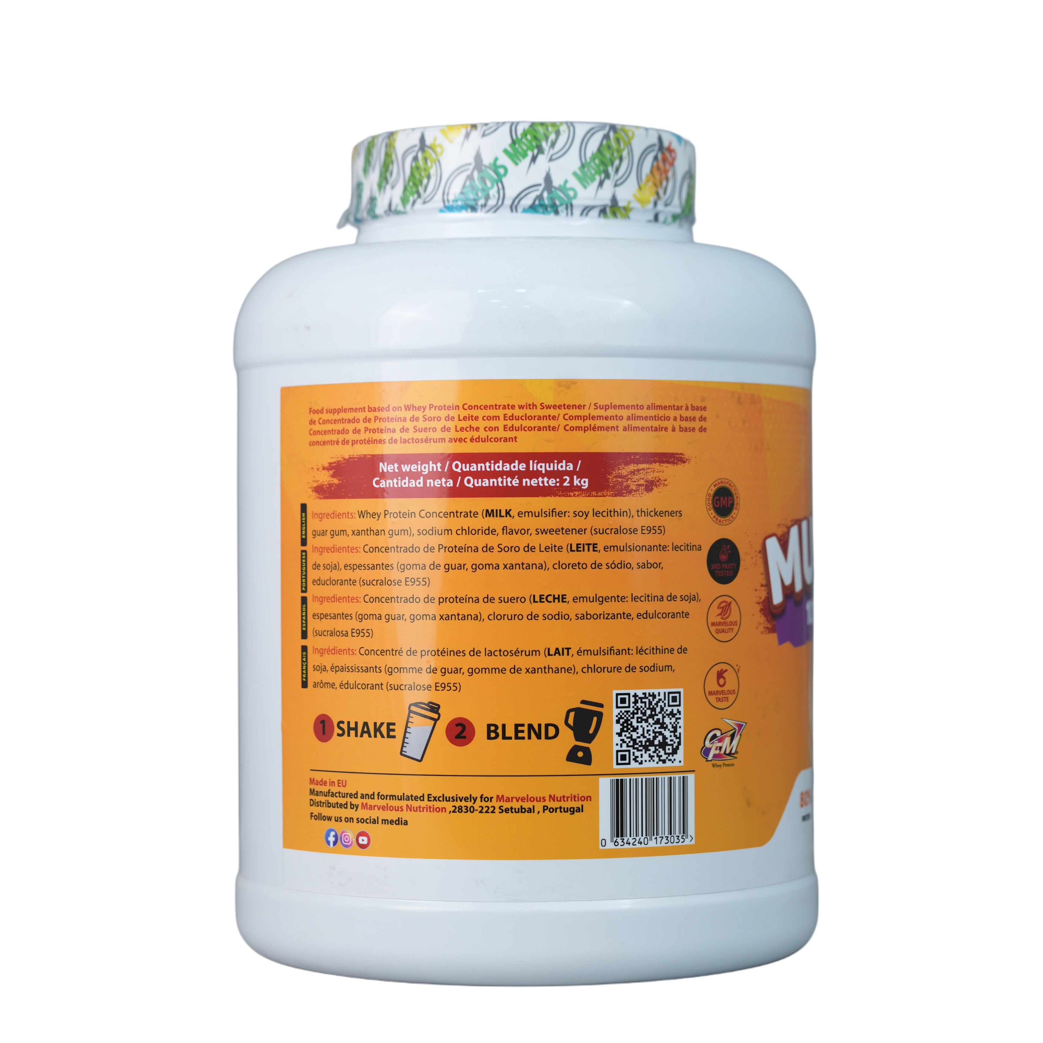 Marvelous Nutrition Muscles 100%Whey Protein Concentrate-67Serv.-2KG