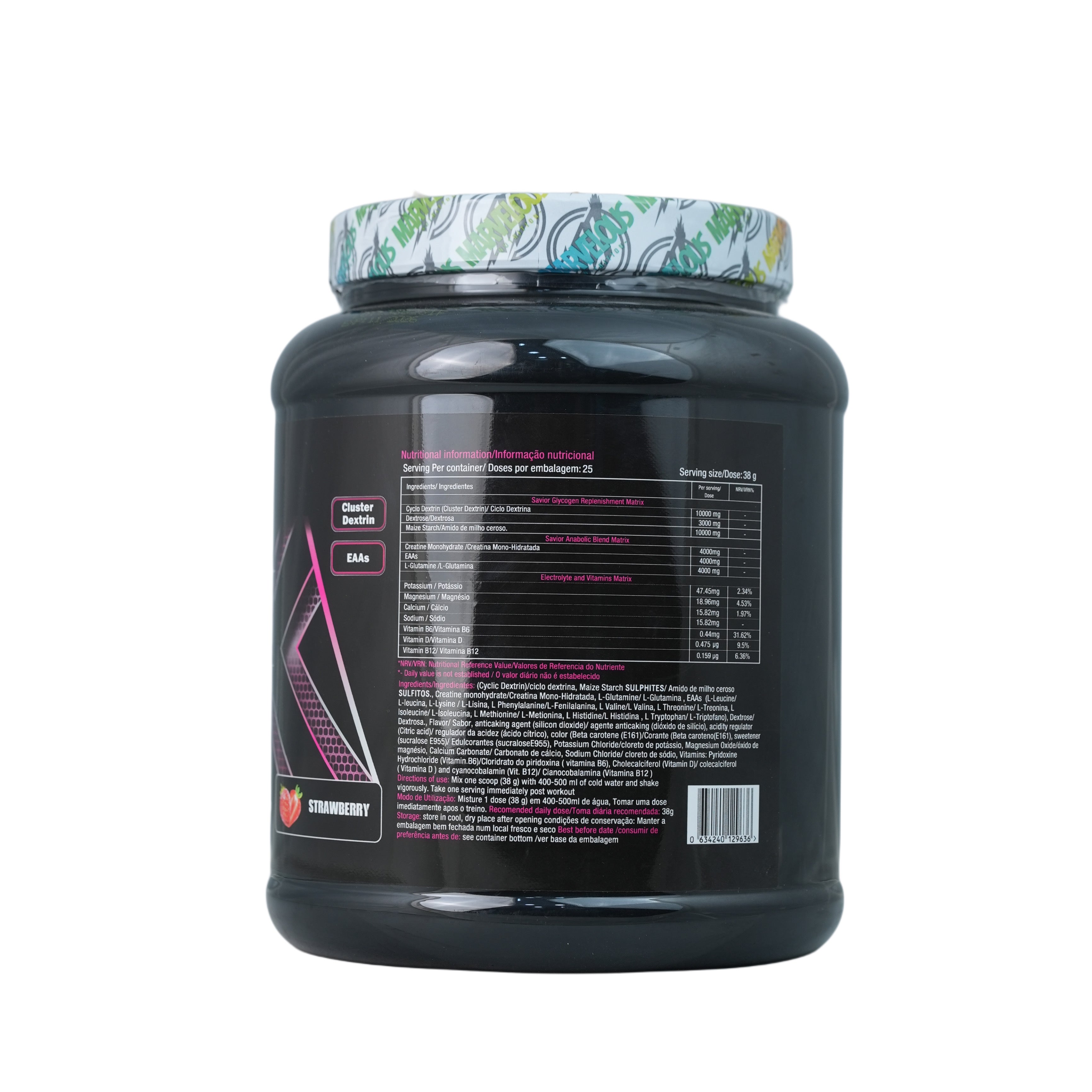 Marvelous Nutrition Savior Anabolic Recovery Formula-25Serv.-950G.-Strawberry