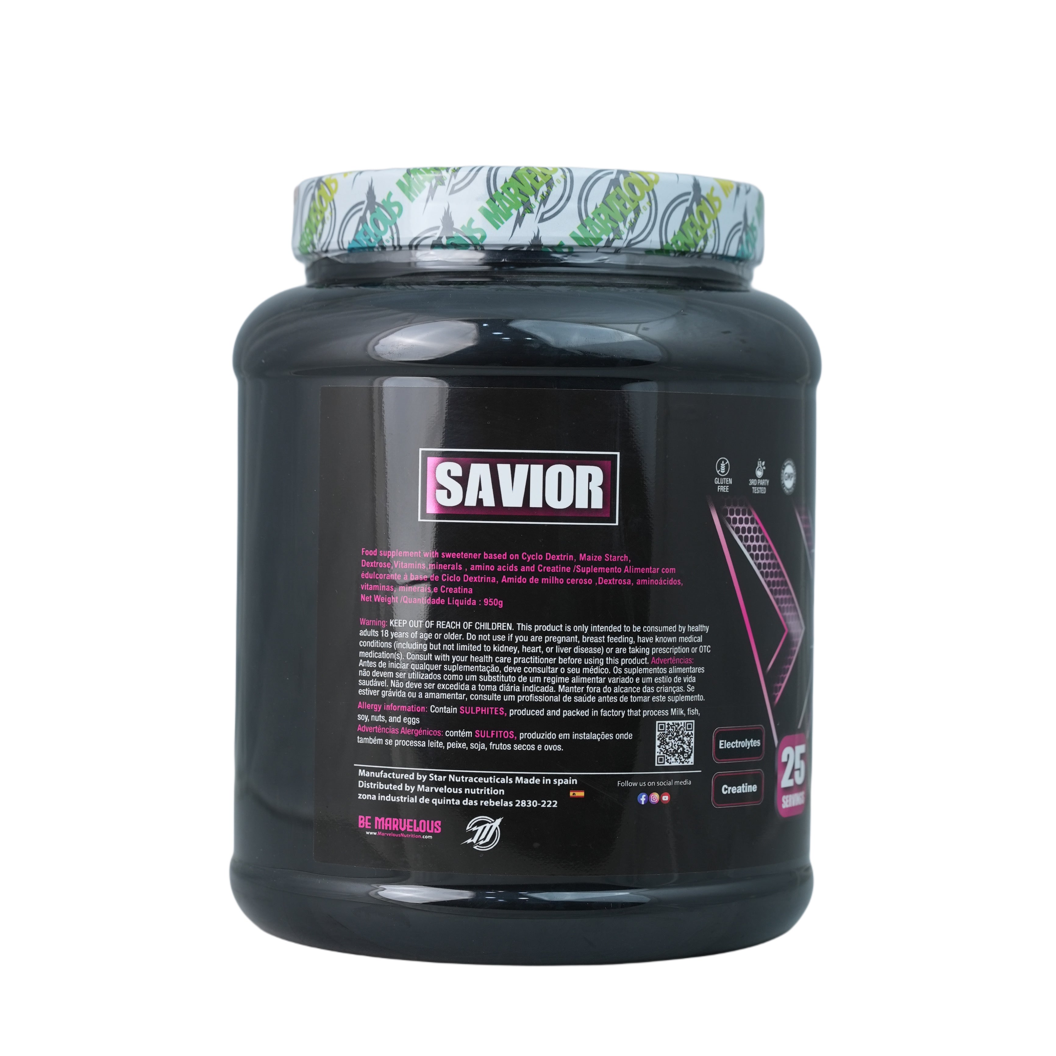 Marvelous Nutrition Savior Anabolic Recovery Rormula.-24Serv.-950g.-FruitPunch
