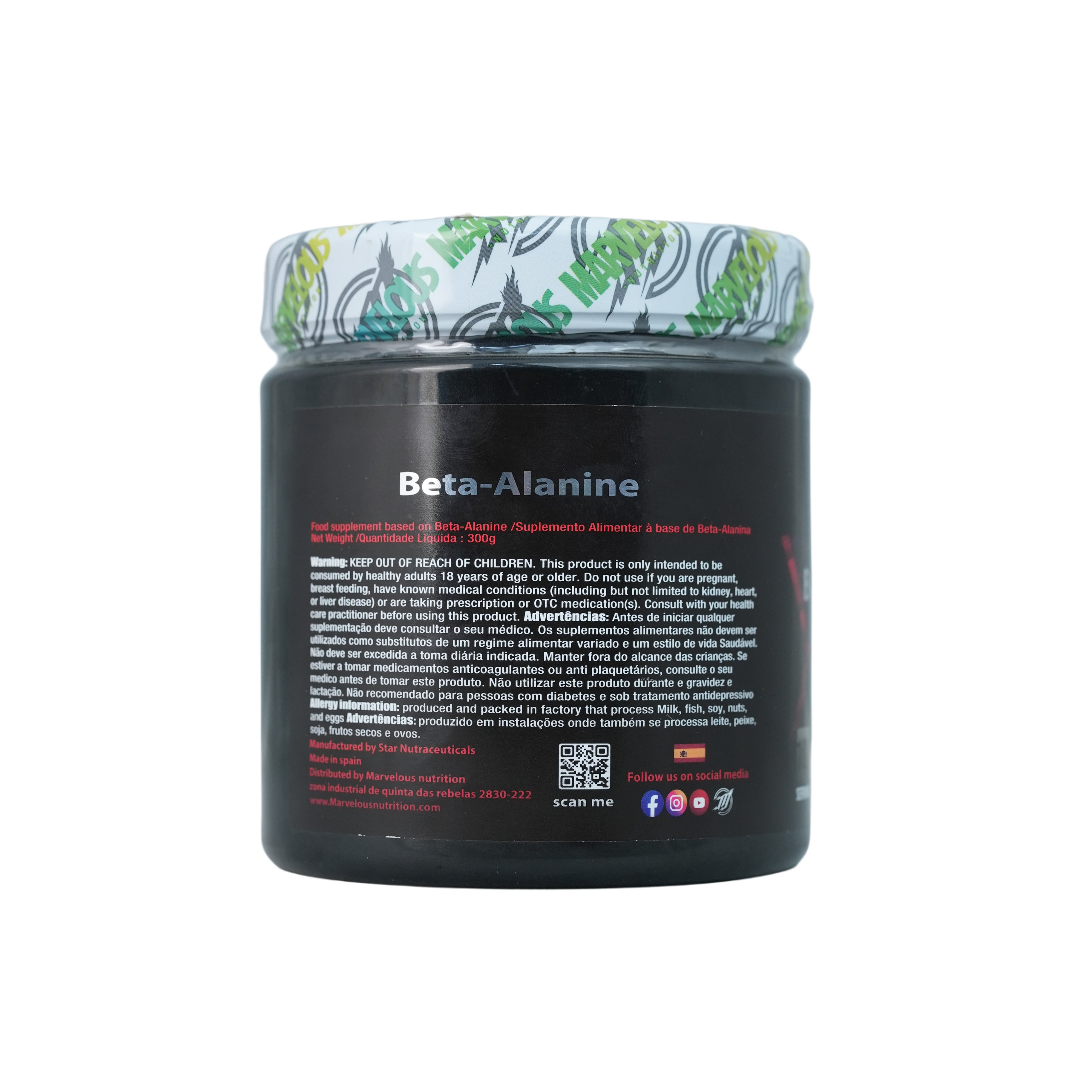 Marvelous Nutrition Beta Alanine.-100Serv.-300g