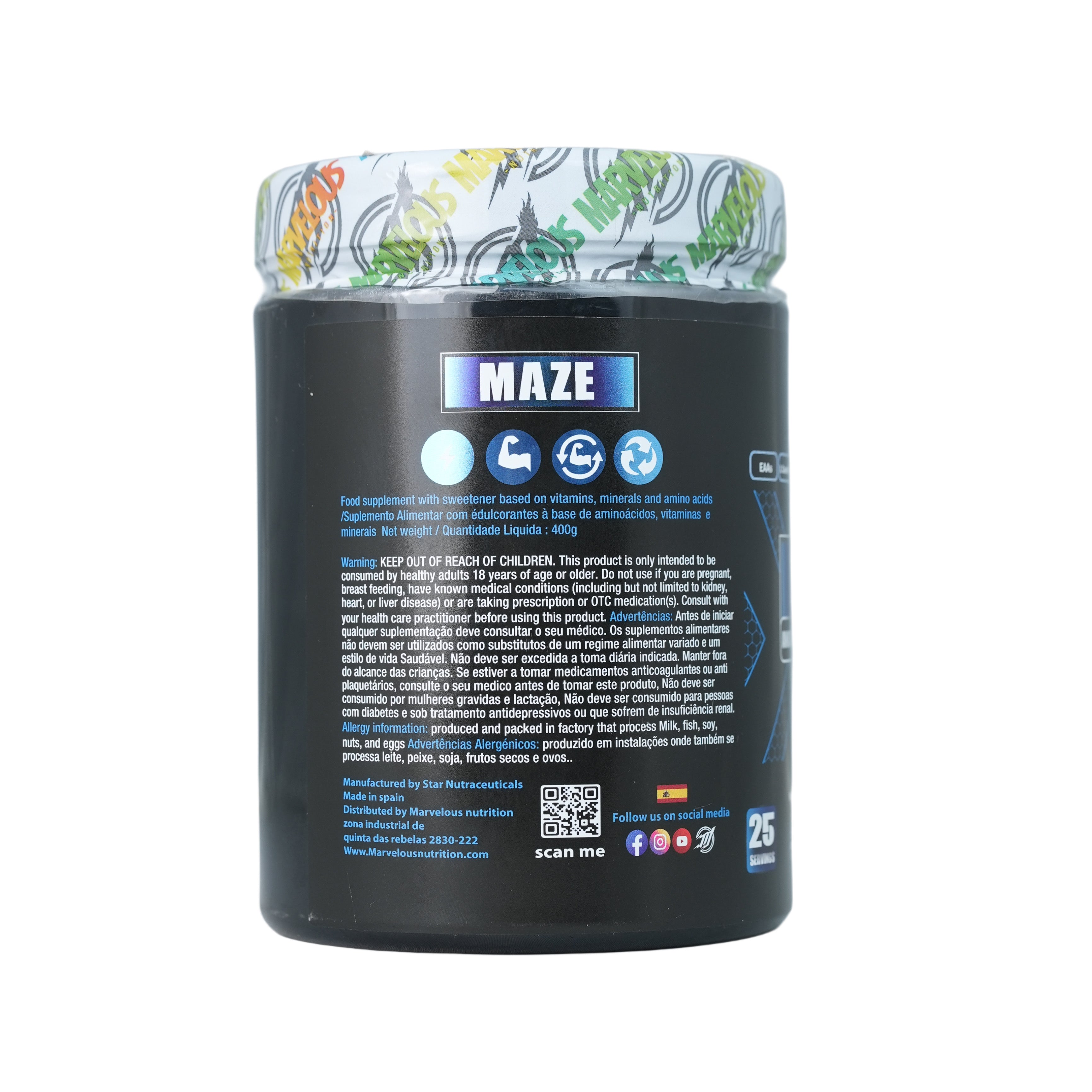 Marvelous Nutrition Maze Anabolic Amino Acid Formula-25Serv.-400G