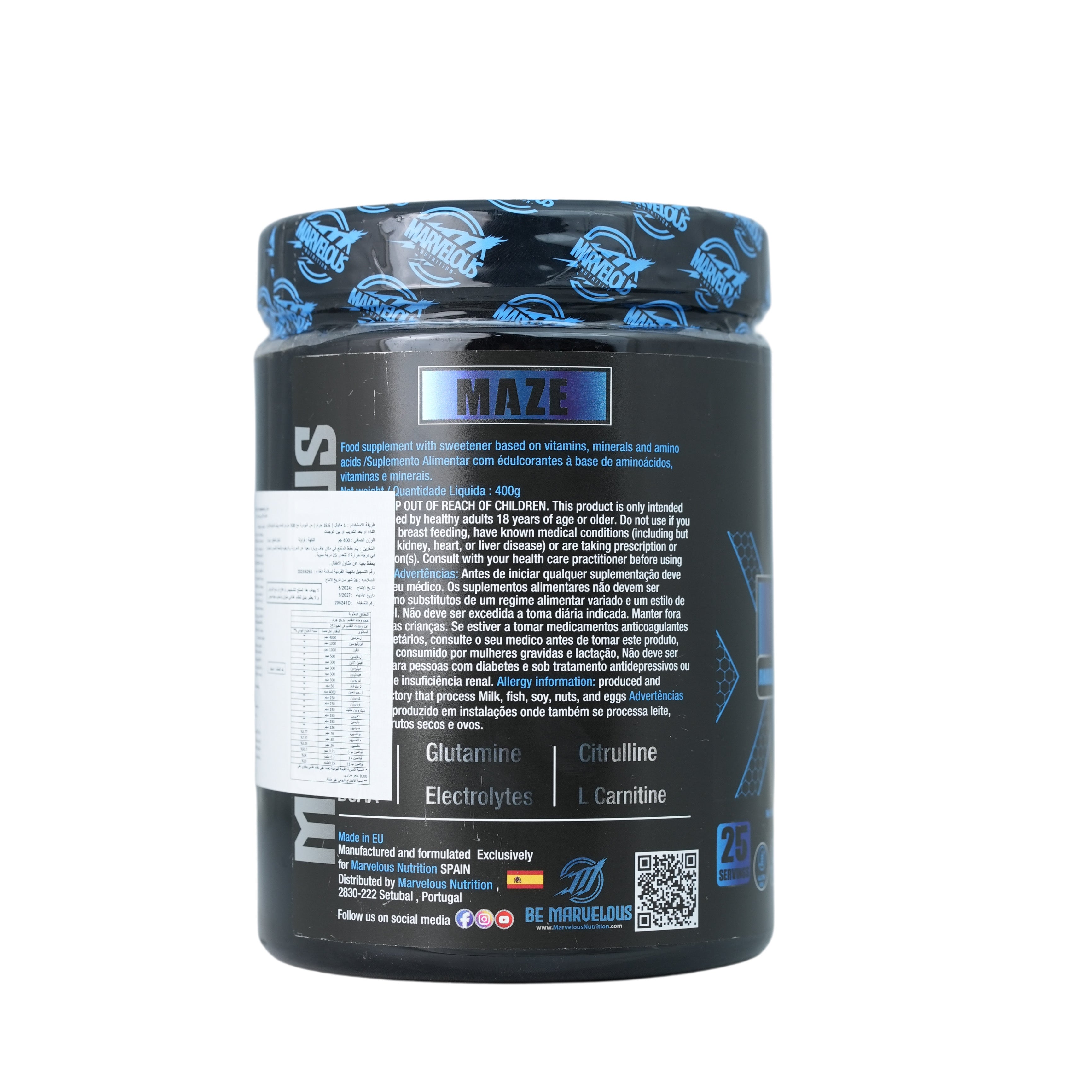 Marvelous Nutrition Maze Anabolic Amino Acid Formula-25Serv.-400G