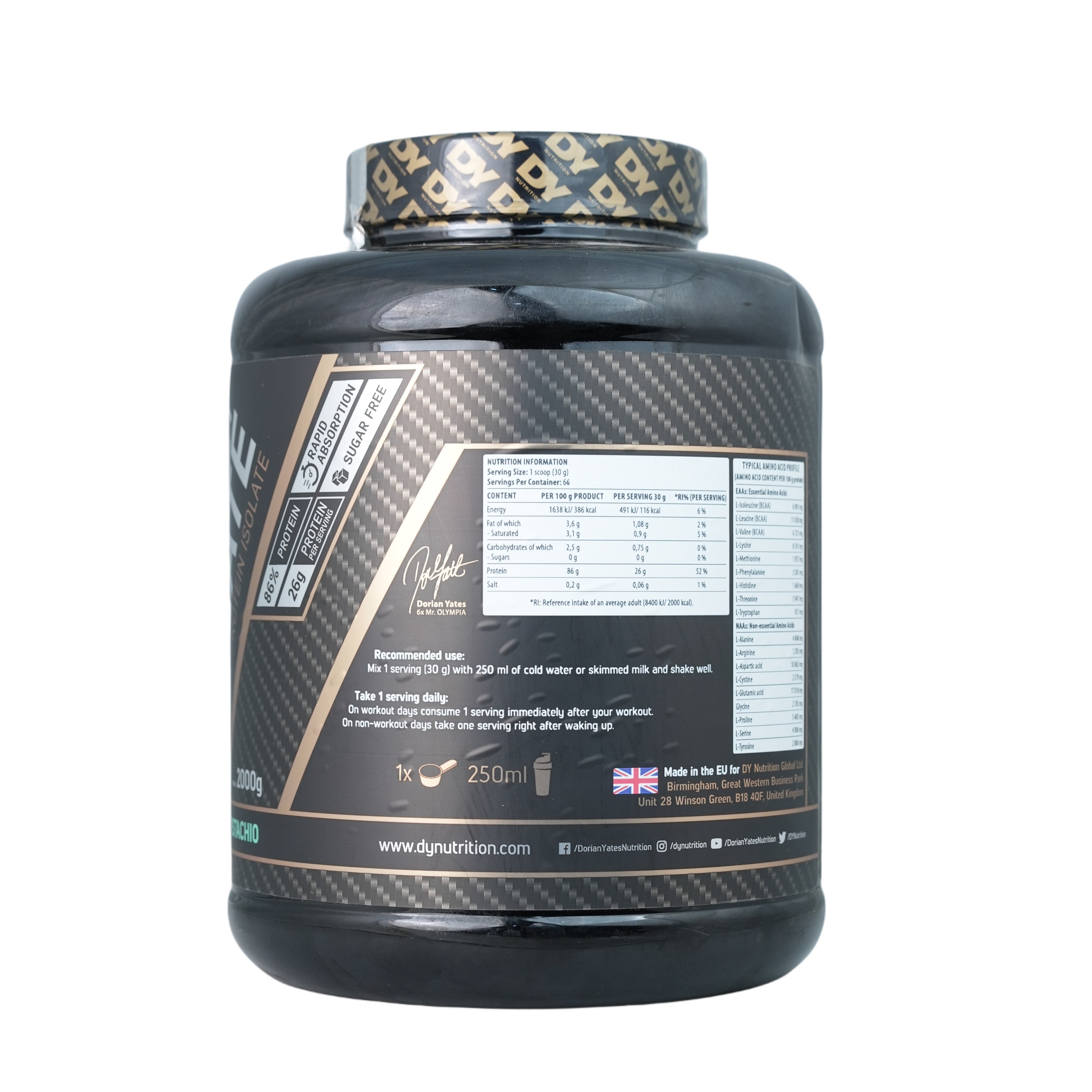Dorian Yates Shadowhey Isolate-66Serv.-2kg.-Pistachio