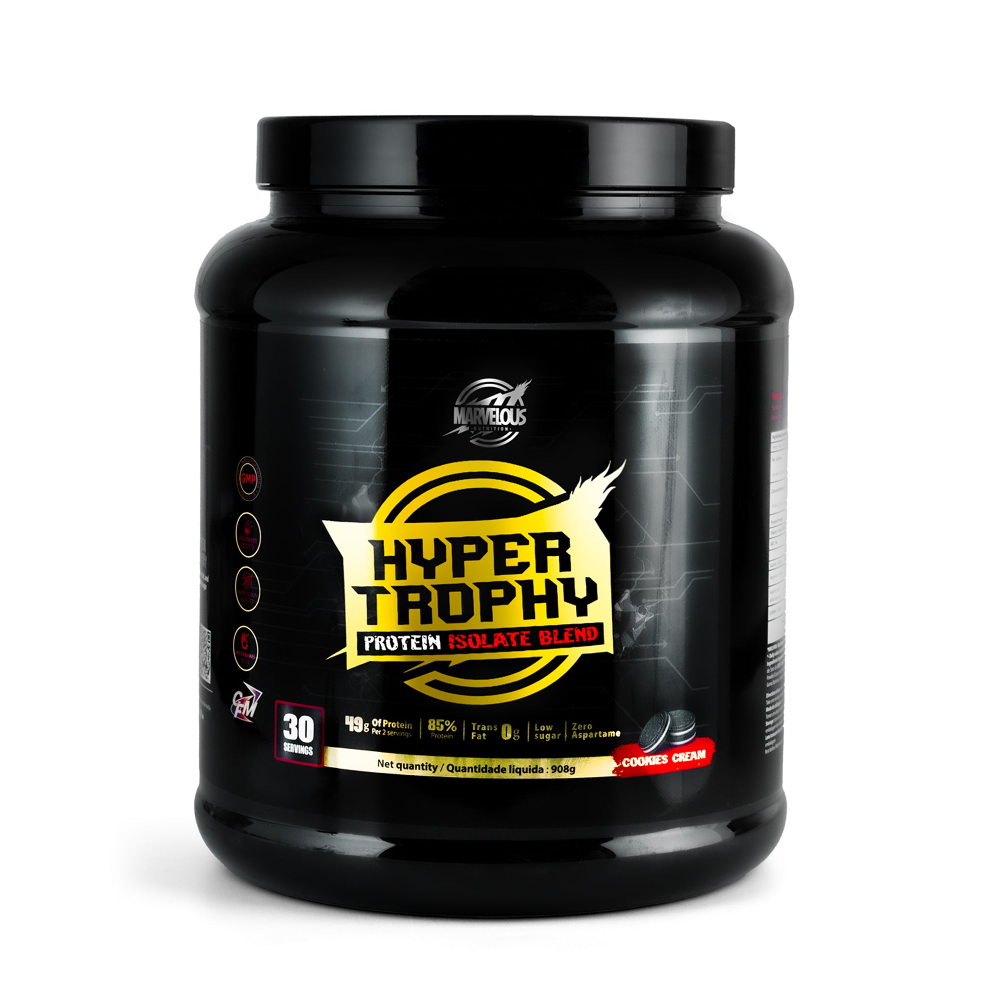 Marvelous Nutrition Hyper Trophy Protein Isolate Blend-30Serv.-908G.-Cookies&Cream