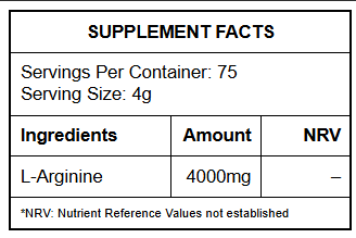 Marvelous Nutrition Arginine.-75Serv.-300Gm
