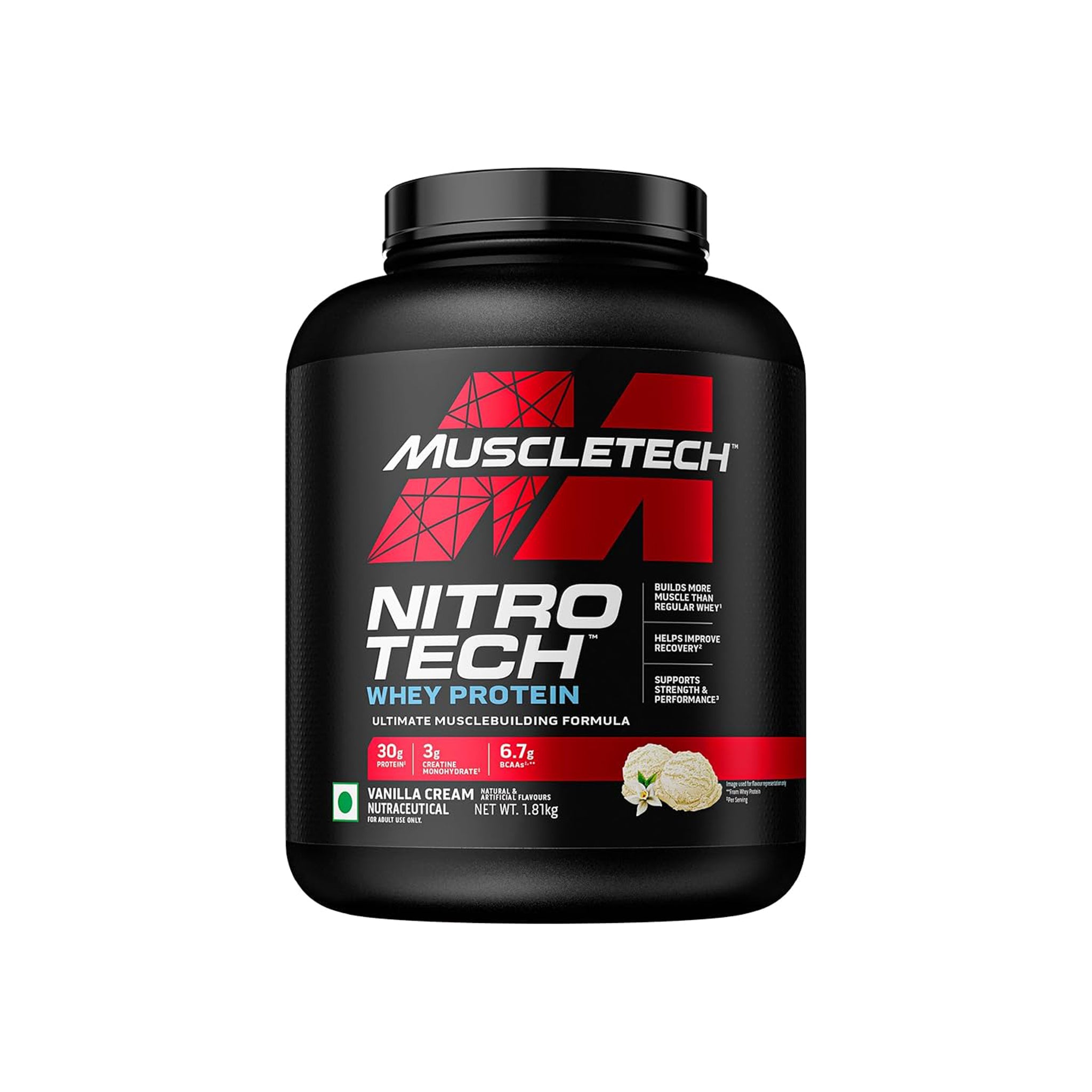 MuscleTech Nitro-Tech Whey Protein.-41Serv.-1.81Kg.-Vanilla Cream