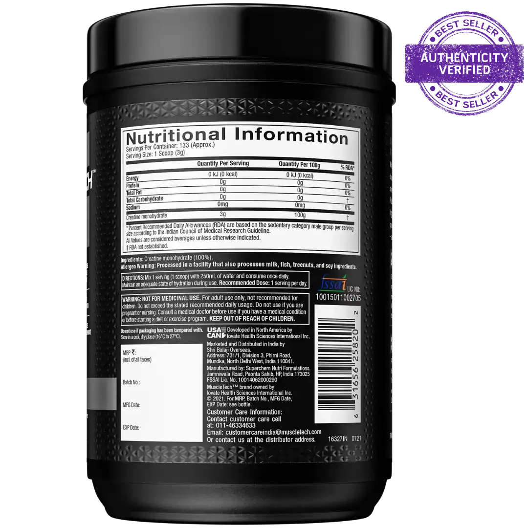 MuscleTech Platinum 100% Creatine 400 gm 80 Servings